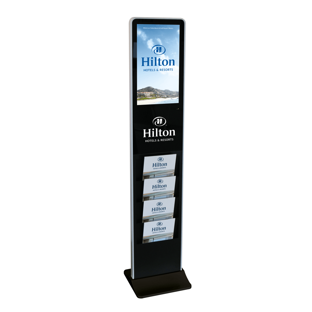 Freestanding Digital Signage with Brochure Holder - Digini