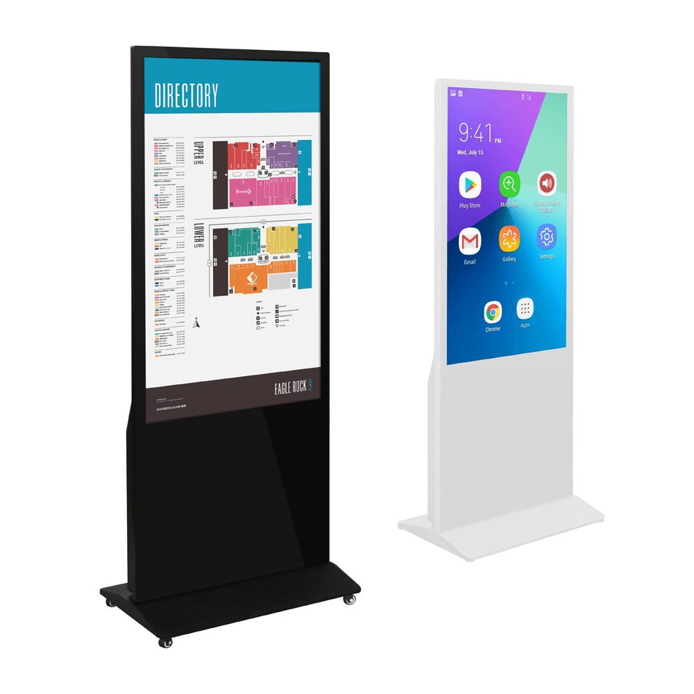 Touchscreen totem with Google Play Store accessibility